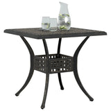 Garden Table Bronze 80x80x75 cm Cast Aluminium - Top-Down View