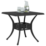 Garden Table Black 80x80x75 cm Cast Aluminium - Top-Down View