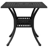Garden Table Black 80x80x75 cm Cast Aluminium - 45-Degree Angle