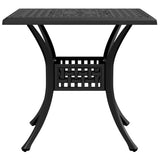 Garden Table Black 80x80x75 cm Cast Aluminium - Rear View