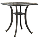 Garden Table Bronze 53x53x53 cm Cast Aluminium - Front View