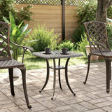 Garden Table Bronze 53x53x53 cm Cast Aluminium - Side View