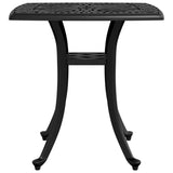 Garden Table Black 53x53x53 cm Cast Aluminium - 45-Degree Angle