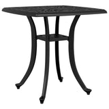 Garden Table Black 53x53x53 cm Cast Aluminium - Close-Up Angle