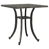 Garden Table Bronze 53x53x53 cm Cast Aluminium - Front View