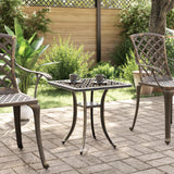 Garden Table Bronze 53x53x53 cm Cast Aluminium - Side View