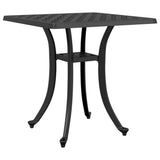 Garden Table Black 53x53x53 cm Cast Aluminium - Front View