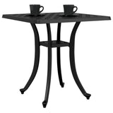 Garden Table Black 53x53x53 cm Cast Aluminium - Top-Down View