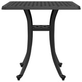 Garden Table Black 53x53x53 cm Cast Aluminium - 45-Degree Angle