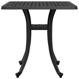 Garden Table Black 53x53x53 cm Cast Aluminium - Rear View