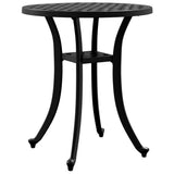 Garden Table Black Ø48x53 cm Cast Aluminium - Front View