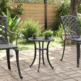 Garden Table Black Ø48x53 cm Cast Aluminium