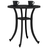 Garden Table Black Ø48x53 cm Cast Aluminium - Top-Down View