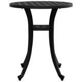 Garden Table Black Ø48x53 cm Cast Aluminium - Rear View