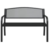 Garden Bench 119 cm Black Steel - Top-Down View