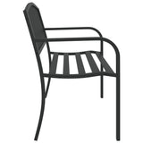 Garden Bench 119 cm Black Steel - 45-Degree Angle