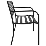 Garden Bench 119 cm Black Steel - 45-Degree Angle
