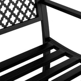 Garden Bench 119 cm Black Steel - Close-Up Angle