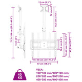 TV Ceiling Mount for 32-65 Inch Screen Max VESA 400x400 mm 40kg