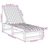 Sun Lounger Red Solid Wood Acacia and Fabric