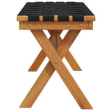 Garden Bench Black Solid Wood Acacia and Fabric