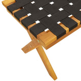 Garden Bench Black Solid Wood Acacia and Fabric - Rear View