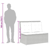 Reclining Garden Bench with Cushions Grey Poly Rattan - Extra Image