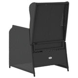 Reclining Garden Chairs 2 pcs with Cushions Black Poly Rattan - Close-Up Angle