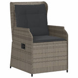 Reclining Garden Chairs 2 pcs with Cushions Grey Poly Rattan - Top-Down View