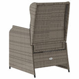 Reclining Garden Chairs 2 pcs with Cushions Grey Poly Rattan - Close-Up Angle