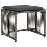 7 Piece Garden Dining Set with Cushions Grey Poly Rattan - Top-Down View