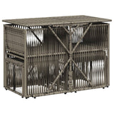 7 Piece Garden Dining Set with Cushions Grey Poly Rattan - Close-Up Angle