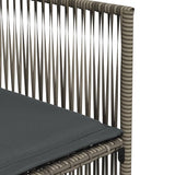 7 Piece Garden Dining Set with Cushions Grey Poly Rattan - Extra Image