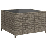 Garden Sofa with Table and Cushions L-Shaped Grey Poly Rattan - Low Angle