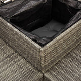 Garden Sofa with Table and Cushions L-Shaped Grey Poly Rattan - Extra Image