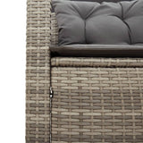 Garden Sofa with Table and Cushions L-Shaped Grey Poly Rattan - Extra Image