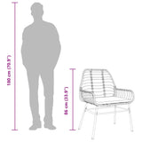 Garden Chairs 2 pcs with Cushions Black Poly Rattan - Extra Image