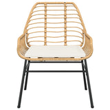 Garden Chairs 2 pcs with Cushions Brown Poly Rattan - 45-Degree Angle