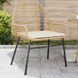 Garden Chairs 2 pcs with Cushions Brown Poly Rattan