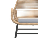 Garden Chairs 2 pcs with Cushions Brown Poly Rattan - Low Angle