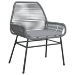 Garden Chairs 2 pcs with Cushions Grey Poly Rattan