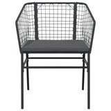 Garden Chairs 2 pcs with Cushions Black Poly Rattan