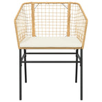 Garden Chairs 2 pcs with Cushions Brown Poly Rattan