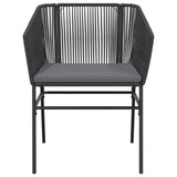 Garden Chairs 2 pcs with Cushions Black Poly Rattan