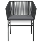 Garden Chairs 2 pcs with Cushions Black Poly Rattan