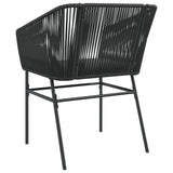 Garden Chairs 2 pcs with Cushions Black Poly Rattan - Close-Up Angle