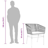 Garden Chairs 2 pcs with Cushions Black Poly Rattan - Extra Image