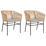Garden Chairs 2 pcs with Cushions Brown Poly Rattan