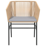 Garden Chairs 2 pcs with Cushions Brown Poly Rattan