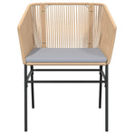 Garden Chairs 2 pcs with Cushions Brown Poly Rattan